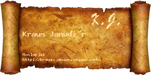 Kraus Január névjegykártya